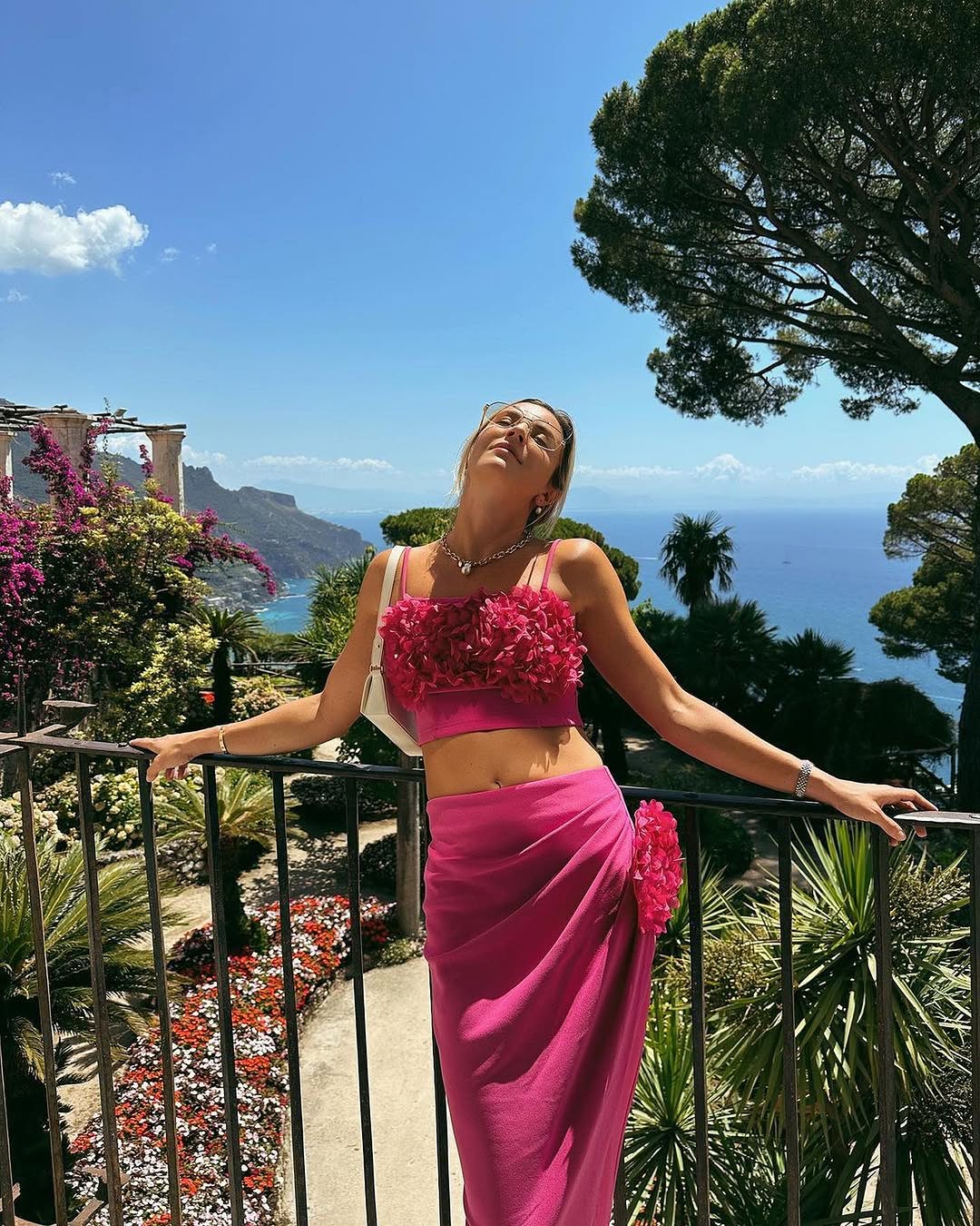 Flower Pink Skirt Set