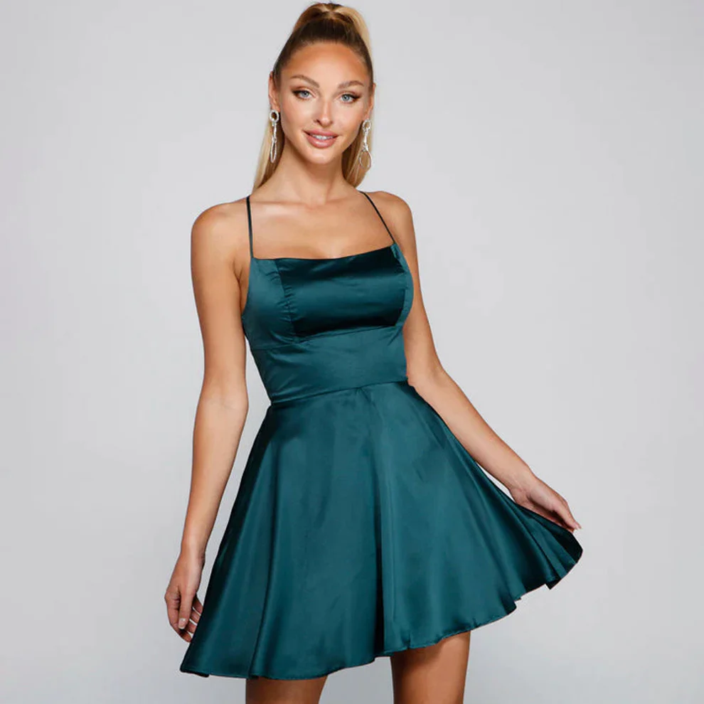 Back Tie Short Dress