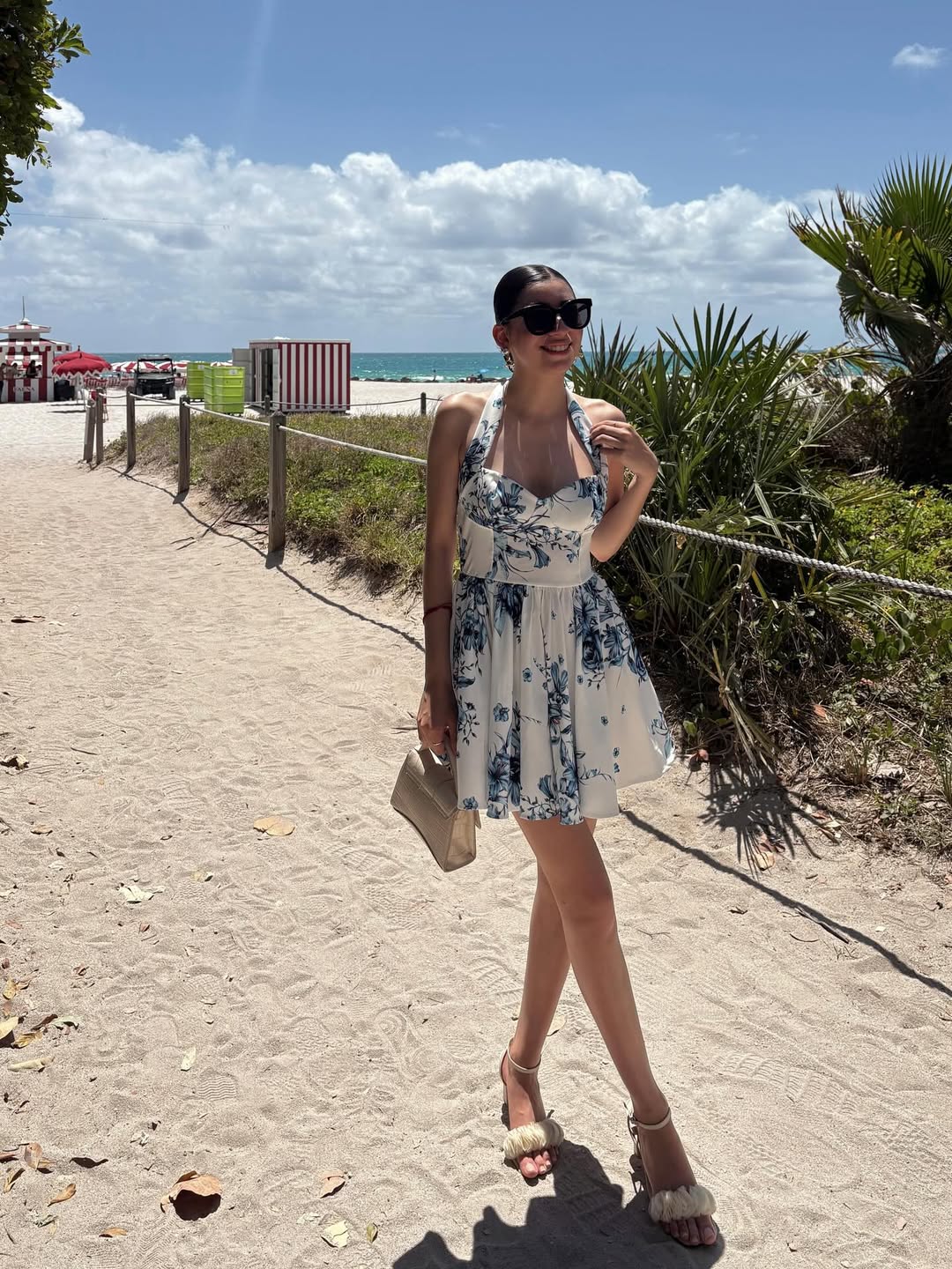 Halter Floral Print Mini Dress