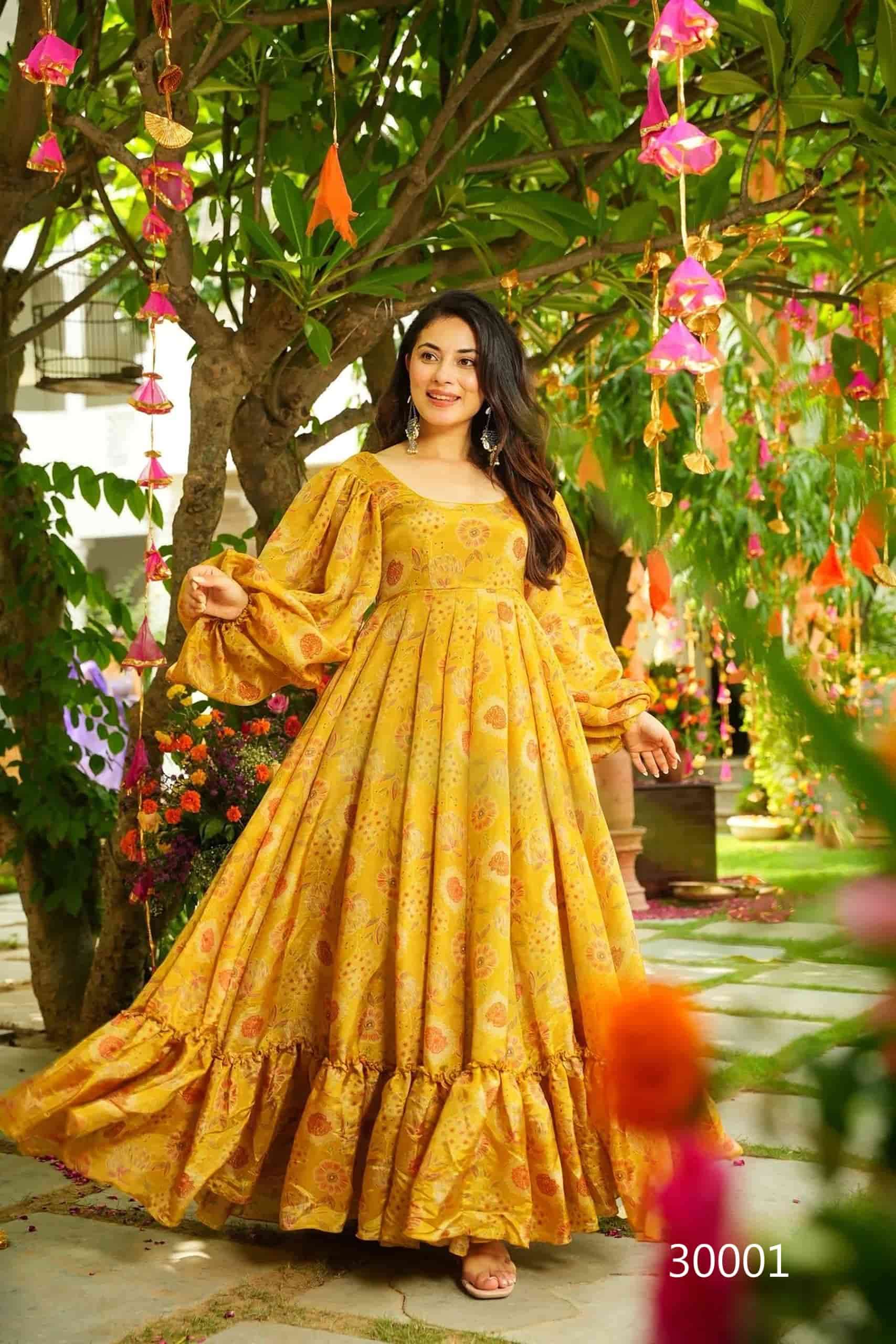 Designer Chinon Fabric Anarkali Dress