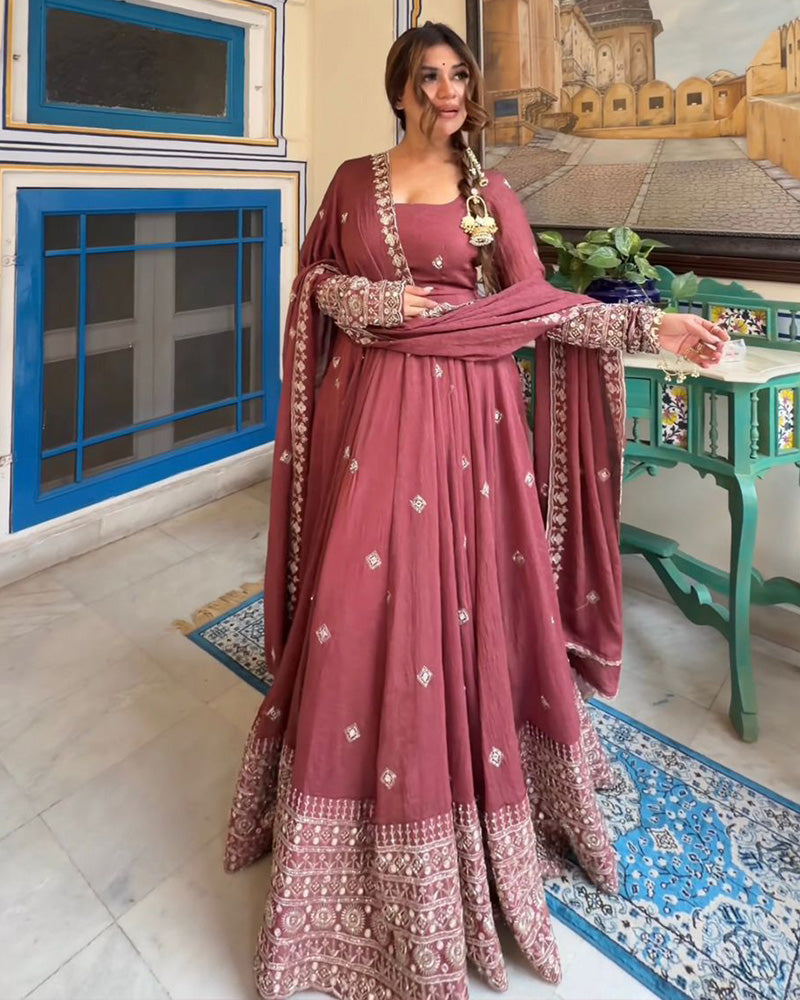 Designer Party Wear Gown with Pant Set for Women