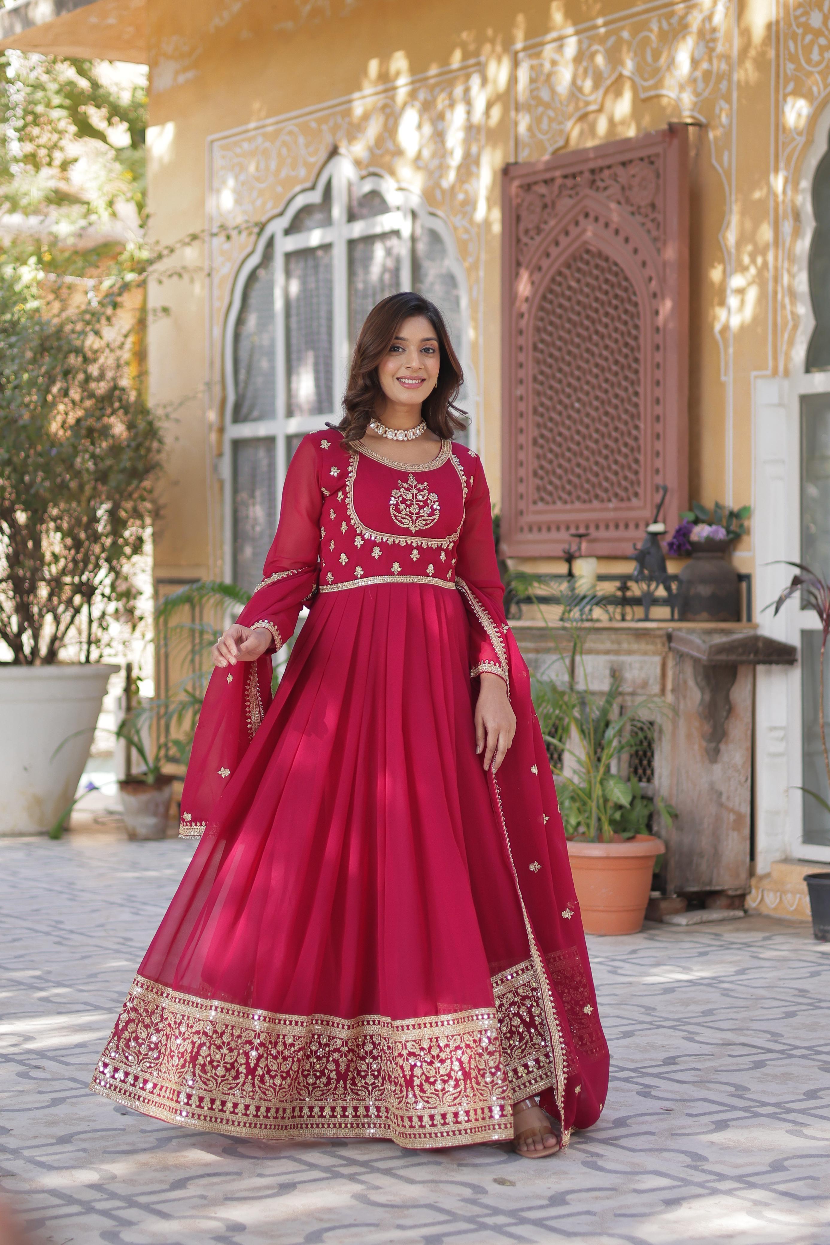 Zarisha Luxe Indian Gown with Dupatta