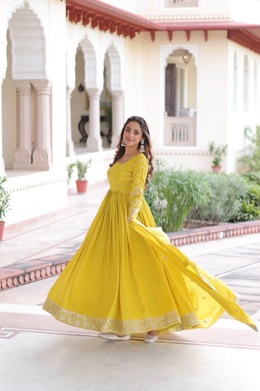 Premium Embroidery Anarkali Gown – Festive Wear