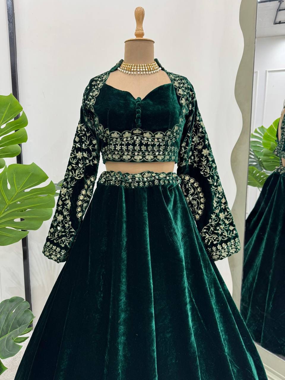 Royal Velvet Anarkali with Detailed Embroidery