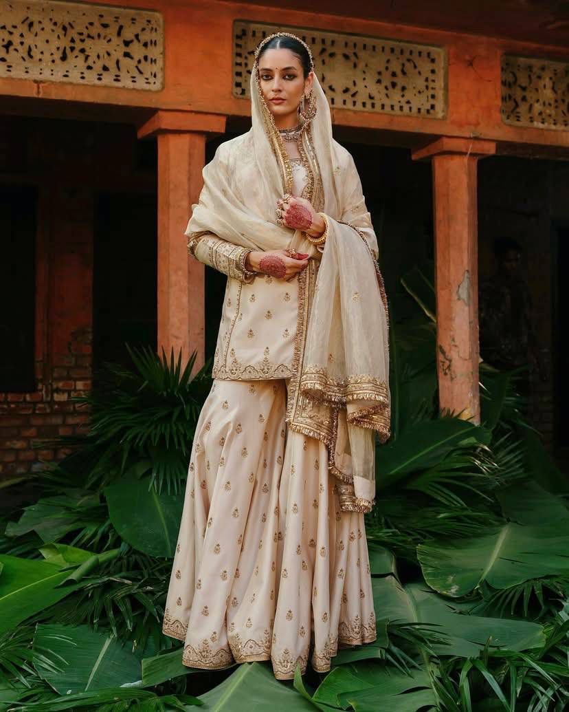 Luxe Embroidery Party Wear Sharara Suit