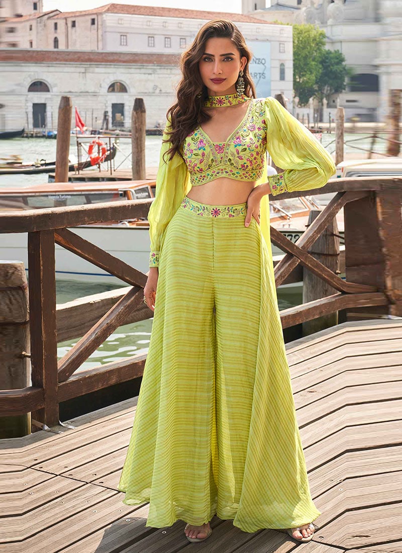 Naina Top and Palazzo with Heavy Embroidery Complete Set